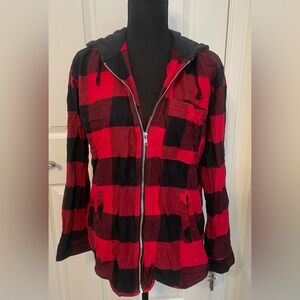 Buffalo Plaid Zip Up Hoodie